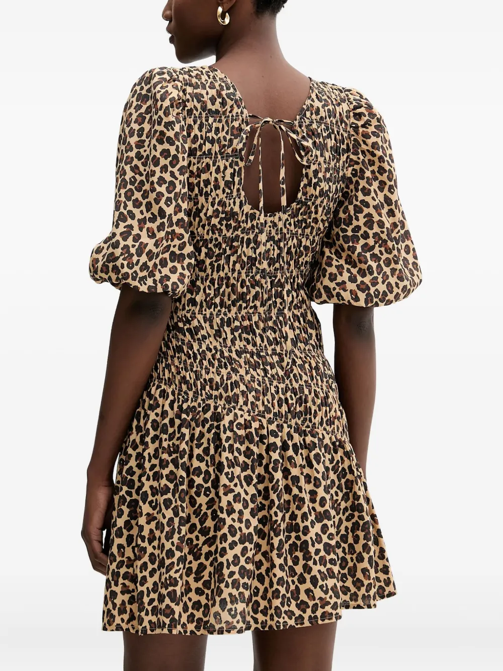 NEVER FULLY DRESSED Mini-jurk met dierenprint Beige