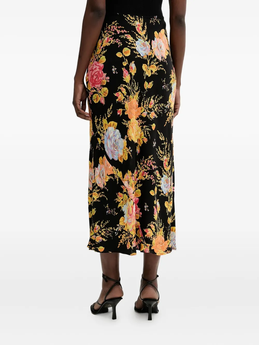 Never Fully Dressed Floral Bow-detail Midi Skirt In Multi