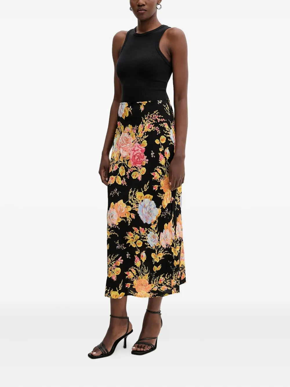 Never Fully Dressed Floral Bow-detail Midi Skirt In Multi