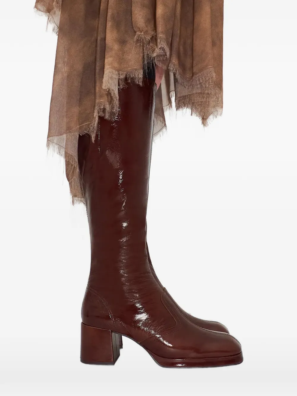 Miista Laarzen met ronde neus en ritssluiting Bruin