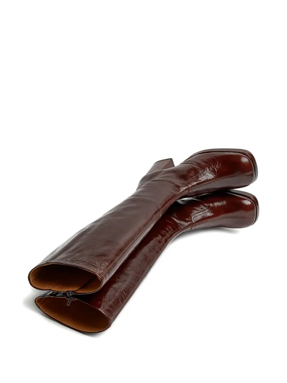 Miista Laarzen met ronde neus en ritssluiting Bruin