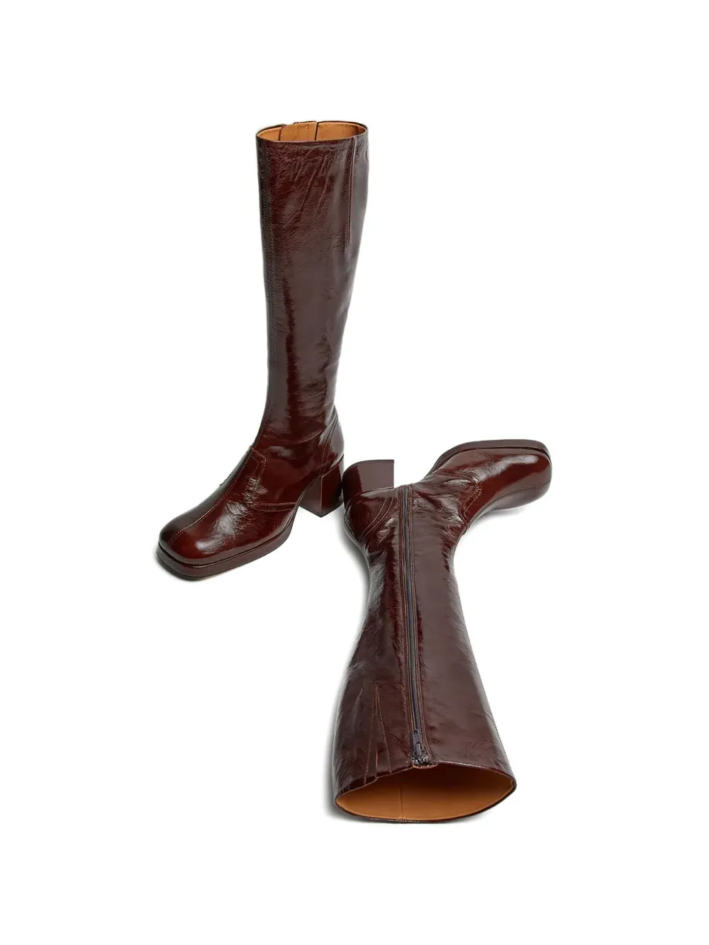 Miista Laarzen met ronde neus en ritssluiting Bruin