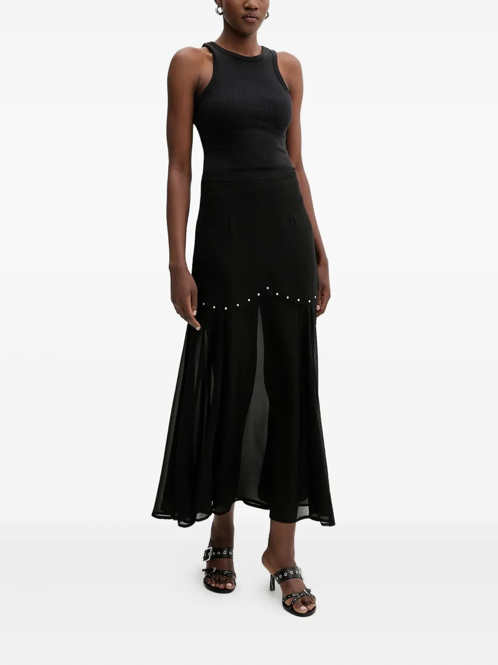 NEVER FULLY DRESSED A-line maxi skirt - Zwart