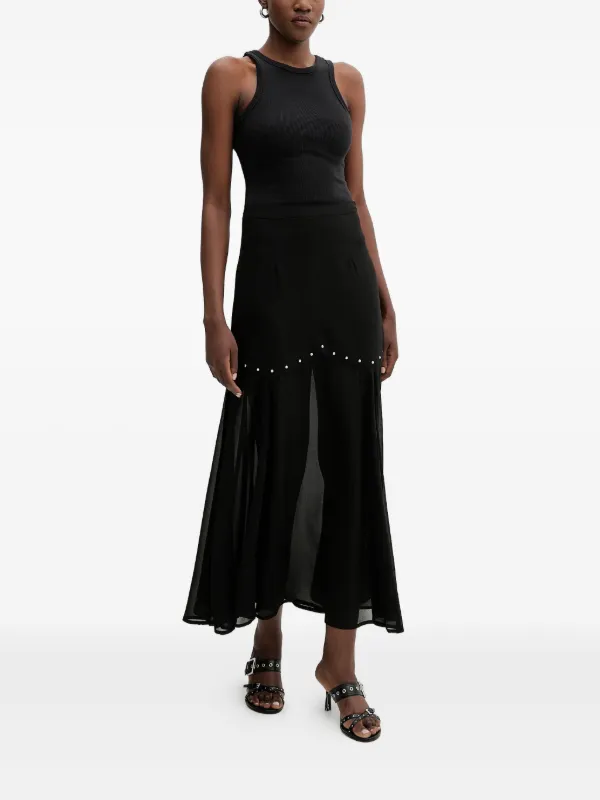 knee length dresses for ladies Never Fully Dressed Animal Sheer Maxi Skirt  Think Bubbles