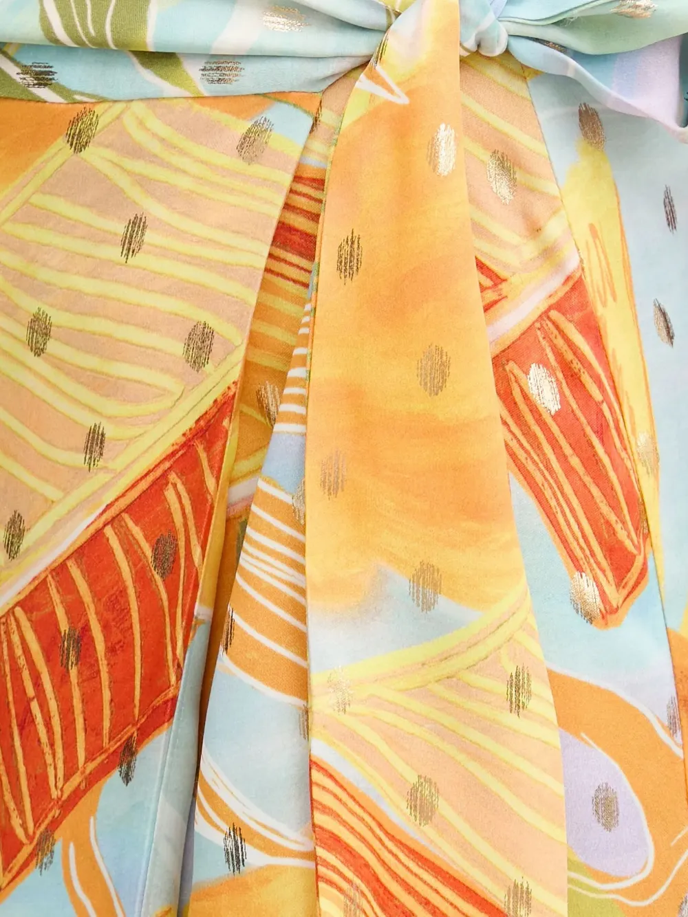 Never Fully Dressed Tie Floral Midi Skirt In Blue