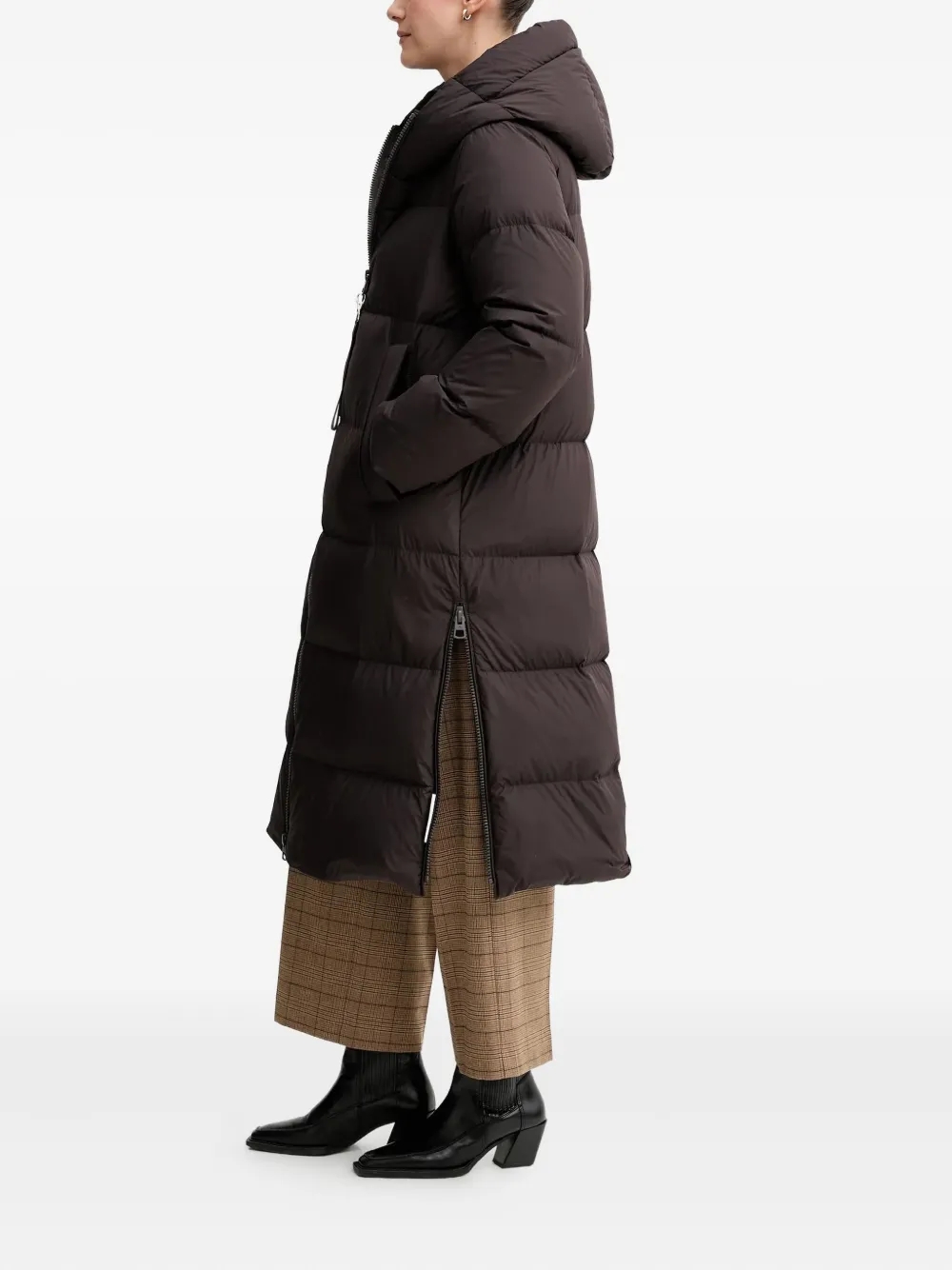 Marc O'polo Hooded Zip Coat In Brown