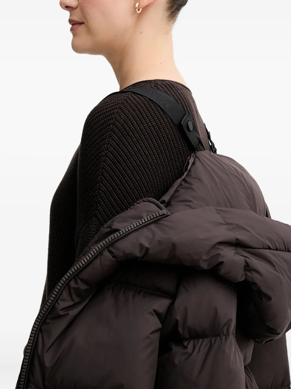 Marc O'polo Hooded Zip Coat In Brown