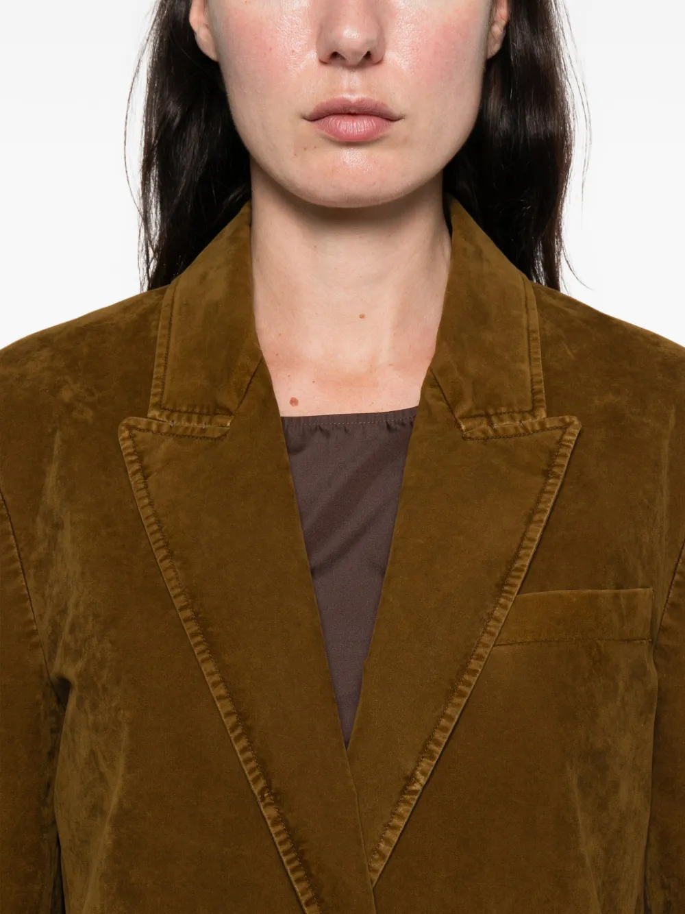 Forte Blazer met zak met knoop Bruin