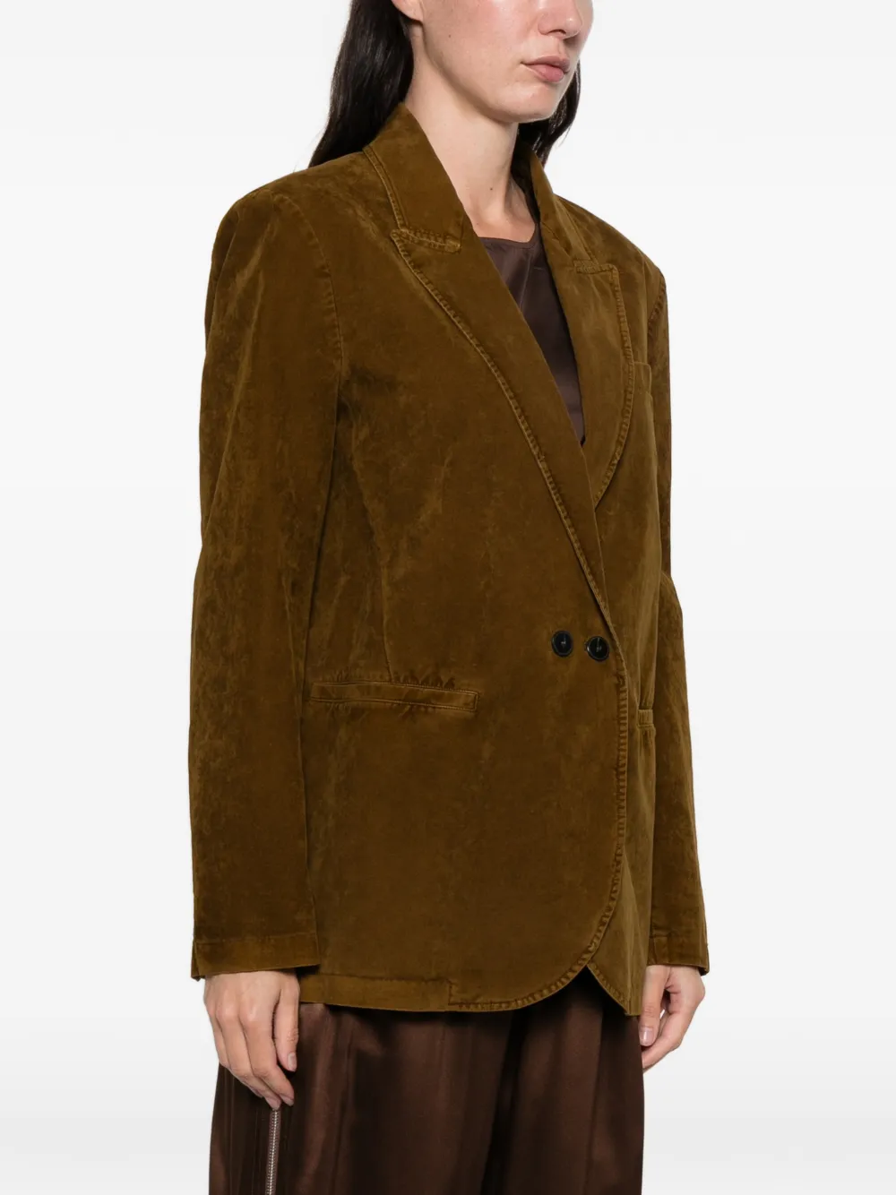 Forte Blazer met zak met knoop Bruin