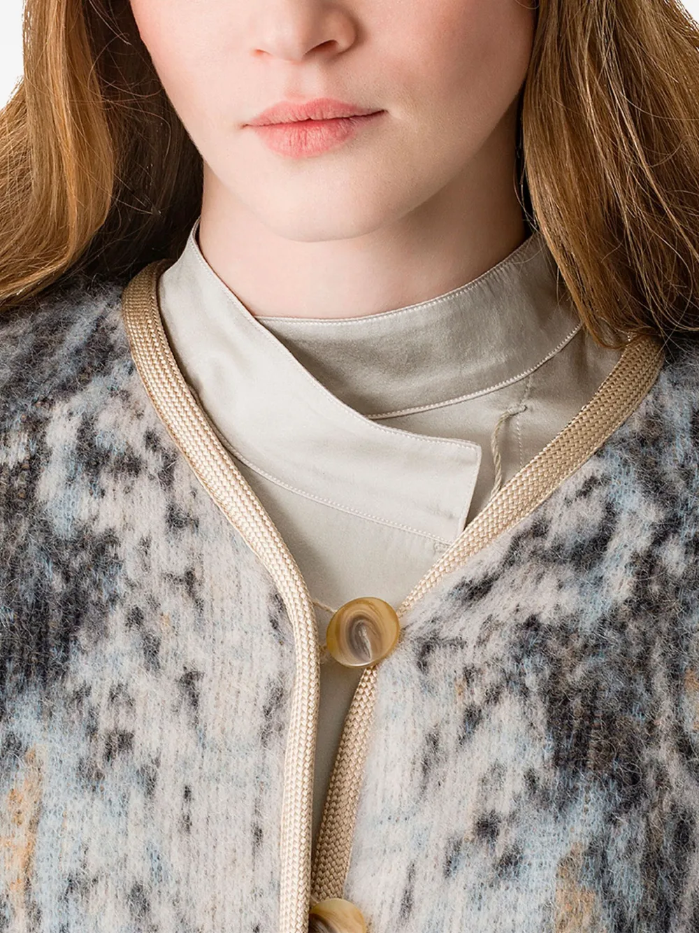 Forte Forte Animal-pattern Buttoned Cardigan In Blue