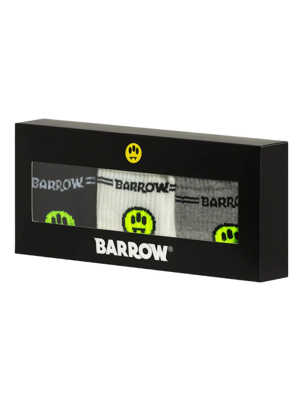 BARROW Drie paar sokken met grafische logoprint Zwart