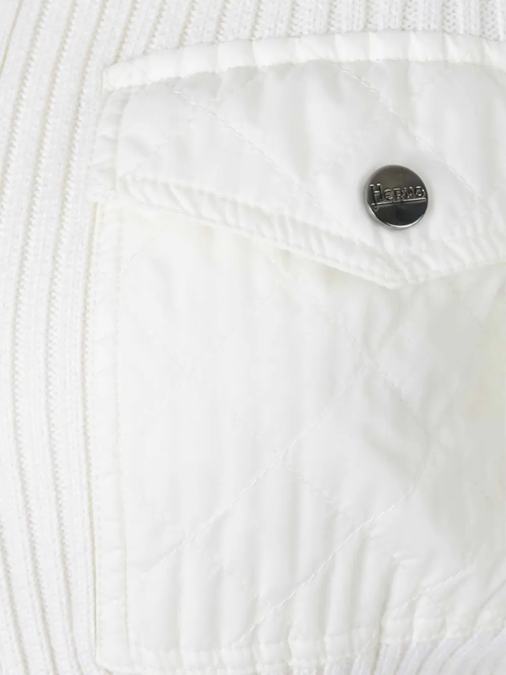 Herno Ribgebreid vest Wit