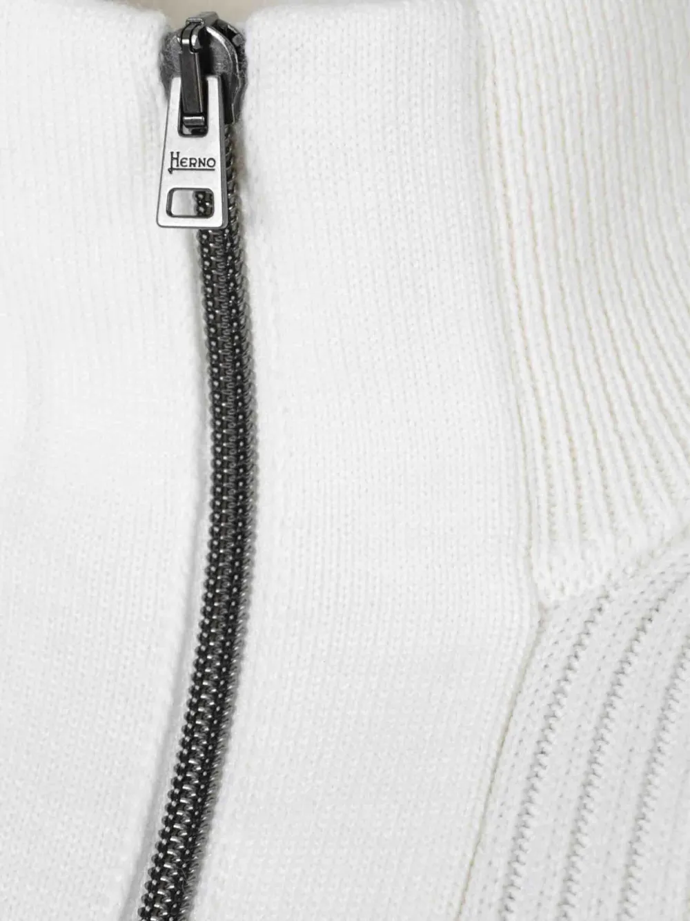 Herno Ribgebreid vest Wit