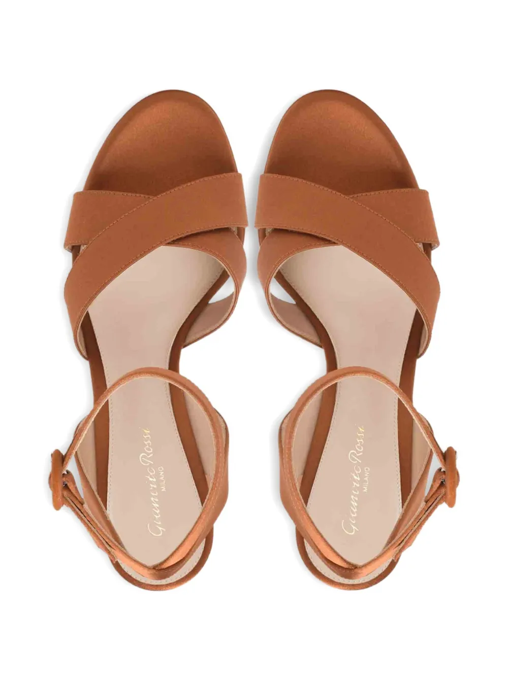 Gianvito Rossi crossover block-heel sandals Brown