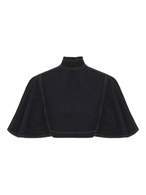 ZIMMERMANN high-neck flared denim coat