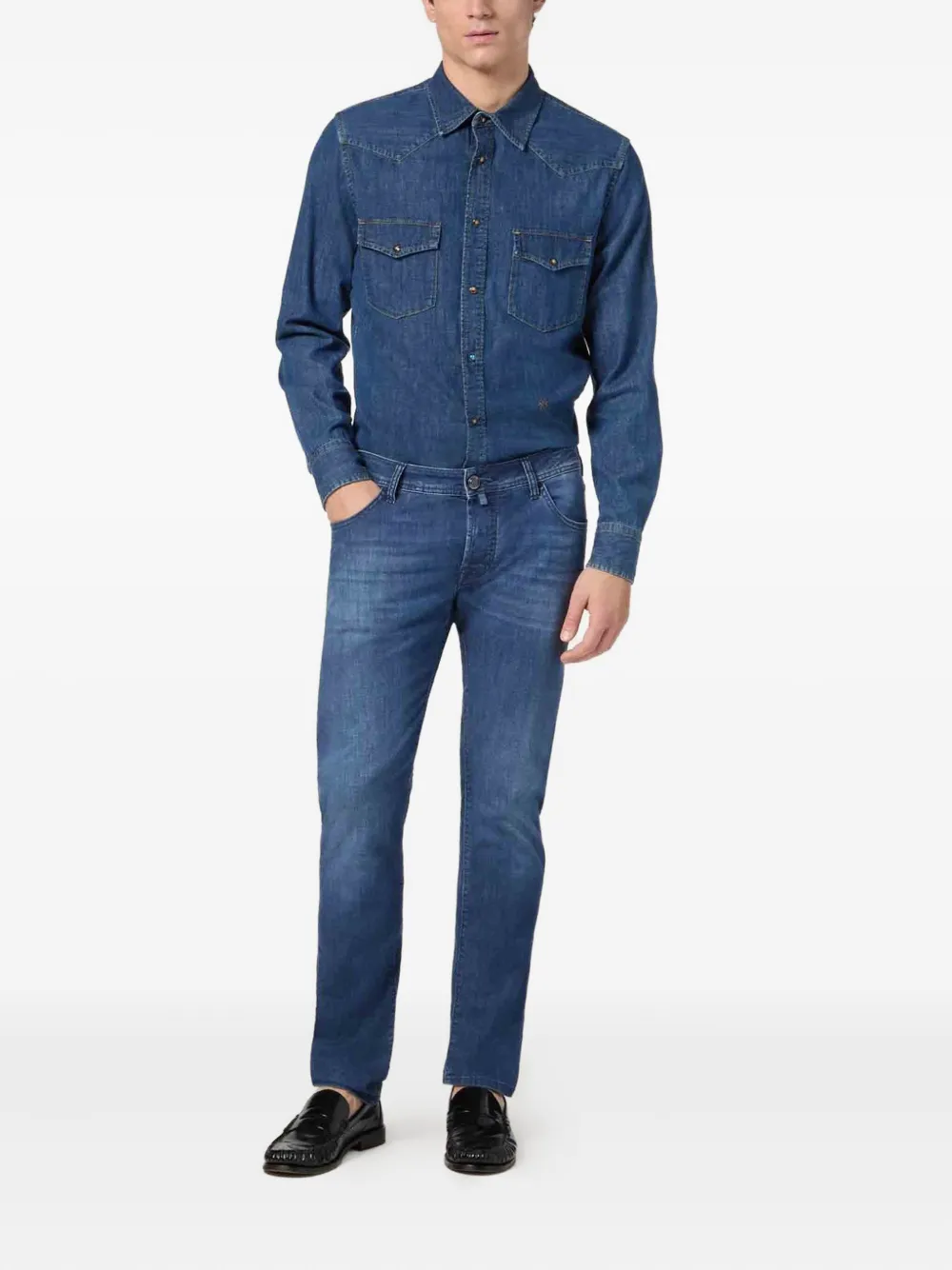 Jacob Cohën buttoned denim shirt - Blauw
