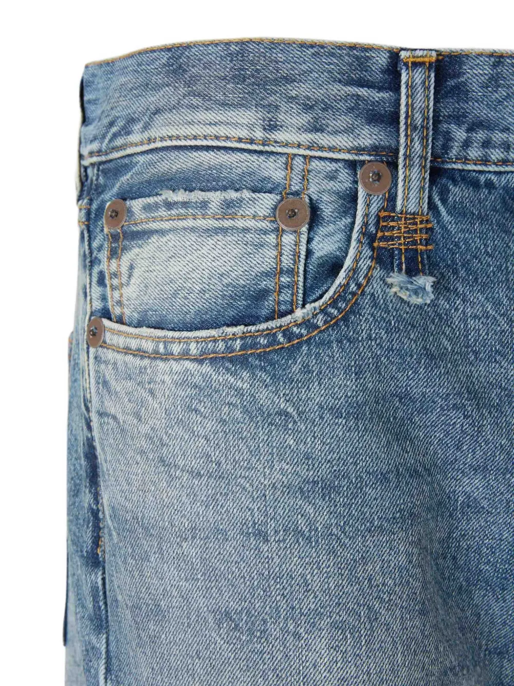 R13 Straight Leg Boyfriend Jeans In Blue