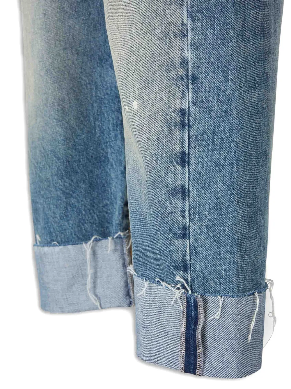 R13 Jeans met gekruiste bandjes en franje Blauw
