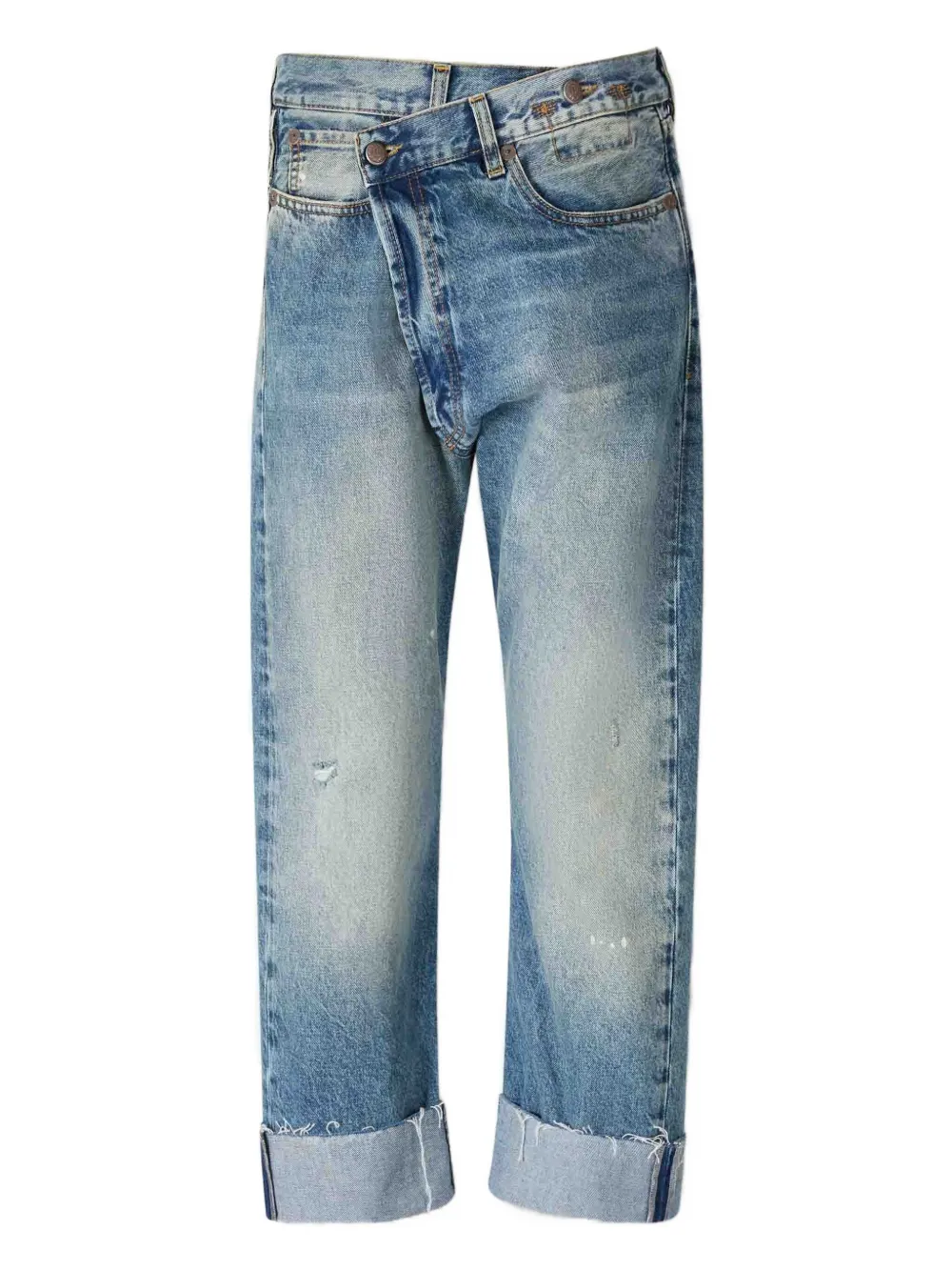 R13 crossover frayed jeans | Blue | Image 1