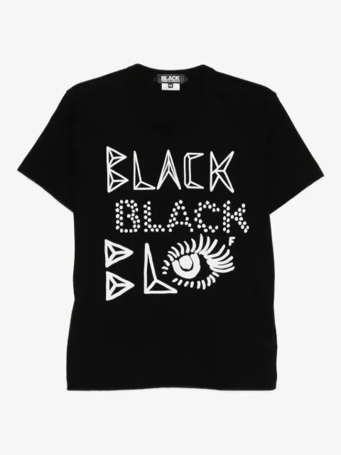 Black Comme Des Garçons t-shirt ample à détail d'imprimé