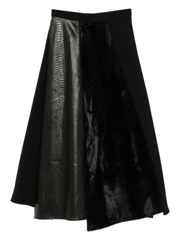 Junya Watanabe Asymmetric Hem Skirt in Black