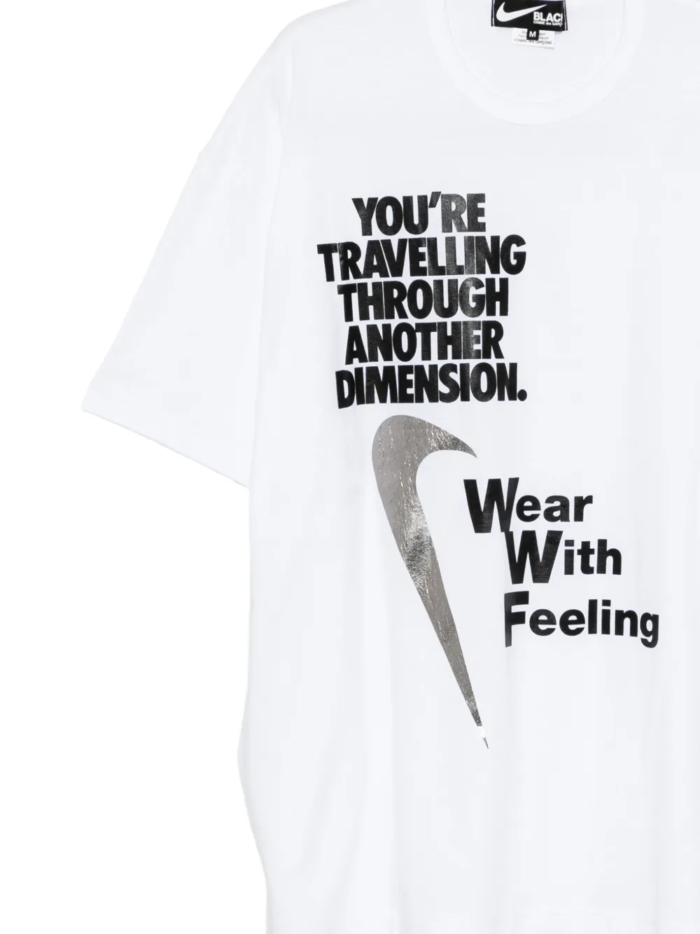 Black Comme Des Garçons x Nike T-shirt met print Wit