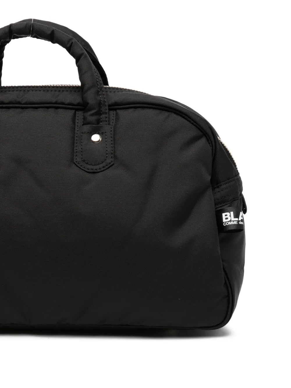 COMME des GARÇONS 黒 ベルベット ハンドバッグ コムデギャルソン 吉田カバン 台形「FREE Dom」メッセージ