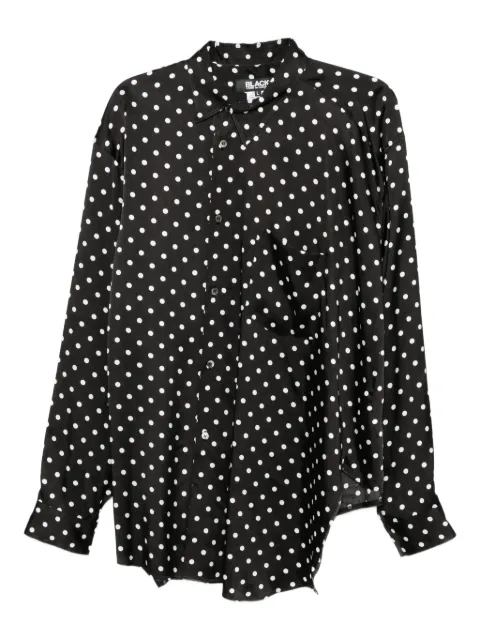 Black Comme Des Garçons polka-dot asymmetric shirt
