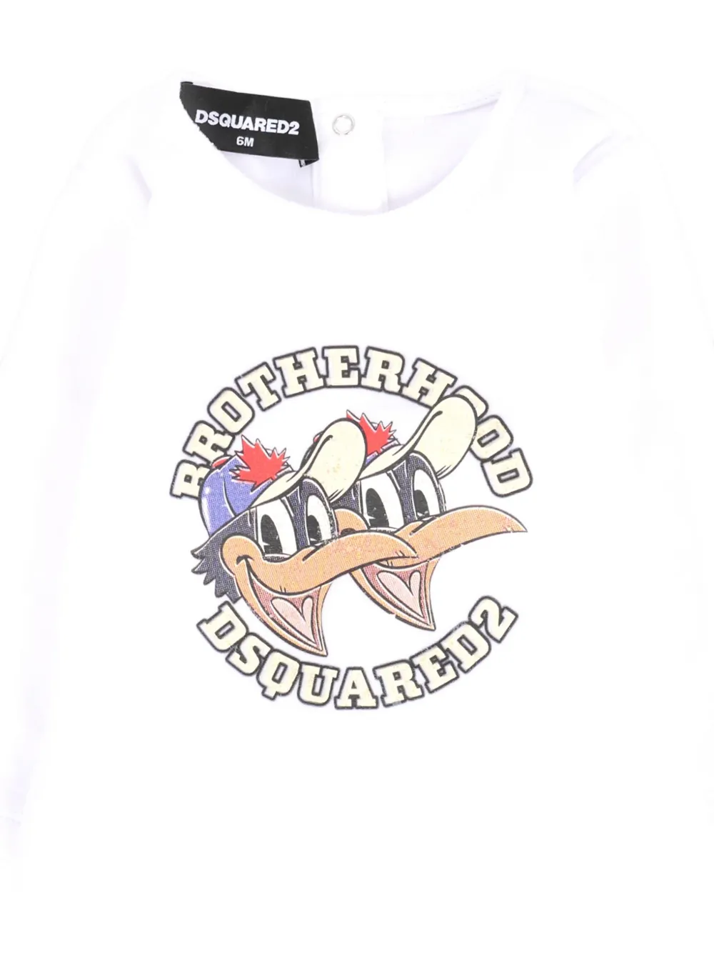 Dsquared2 Brotherhood-print Bodysuit In White