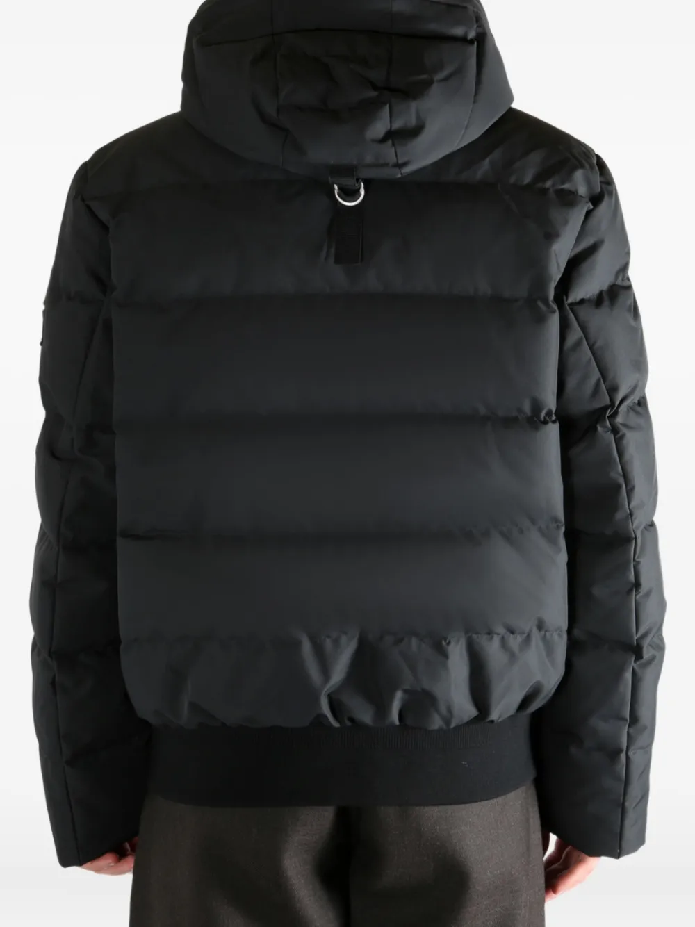 Moose Knuckles Black Polyester Cloud Bomber Down Jacket In Black