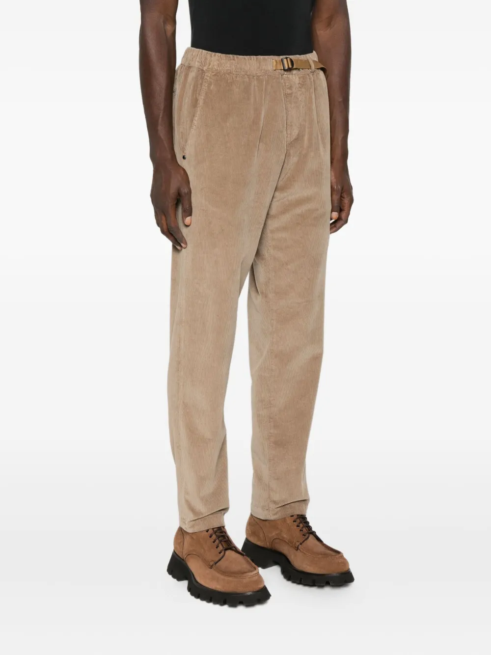 White Sand Ribfluwelen broek met ceintuur Beige