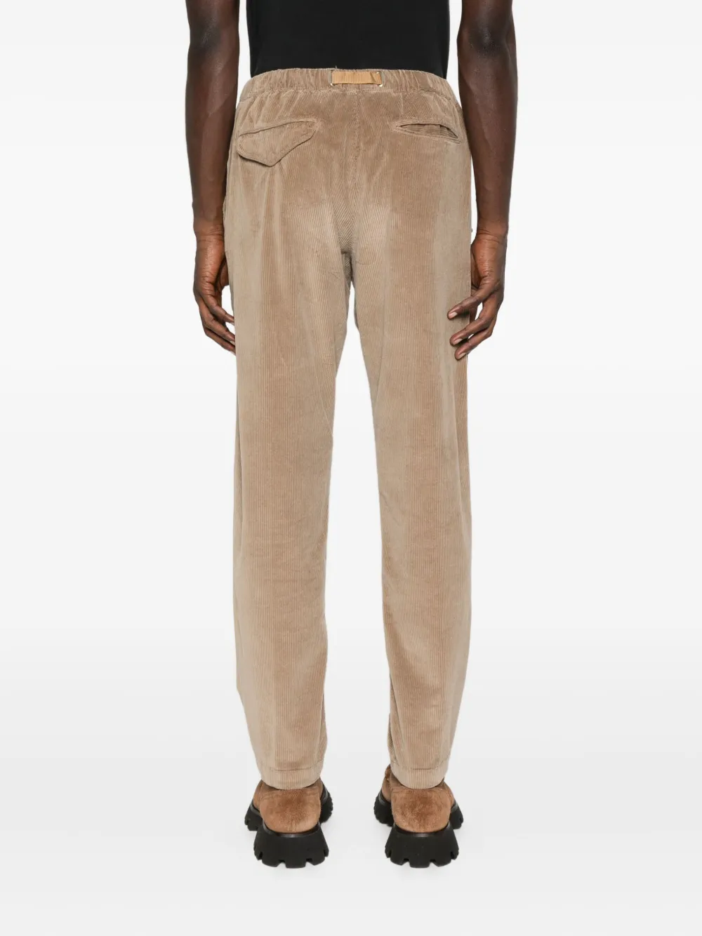 White Sand Ribfluwelen broek met ceintuur Beige