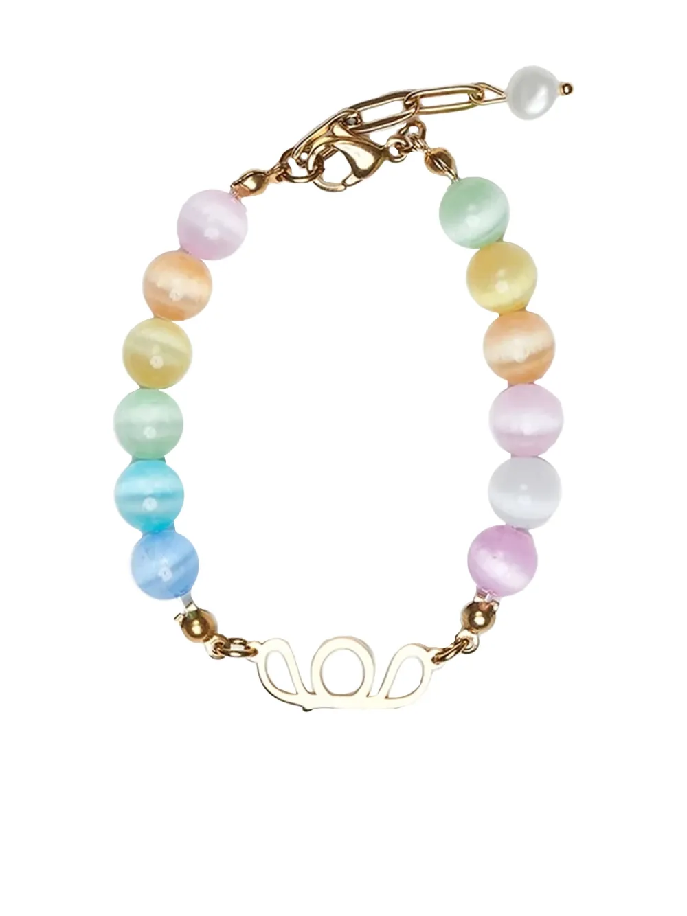 Labelled Jewellery Selene Beaded Bracelet In Brown