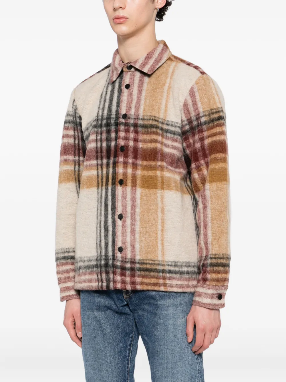 Wax London Geruit shirtjack Beige