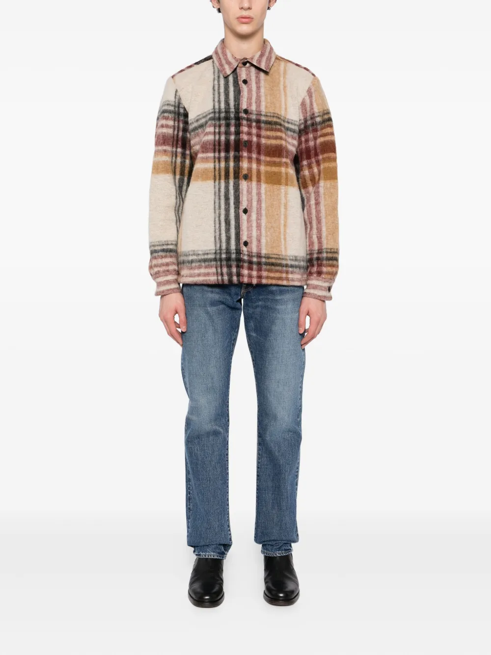 Wax London Geruit shirtjack Beige