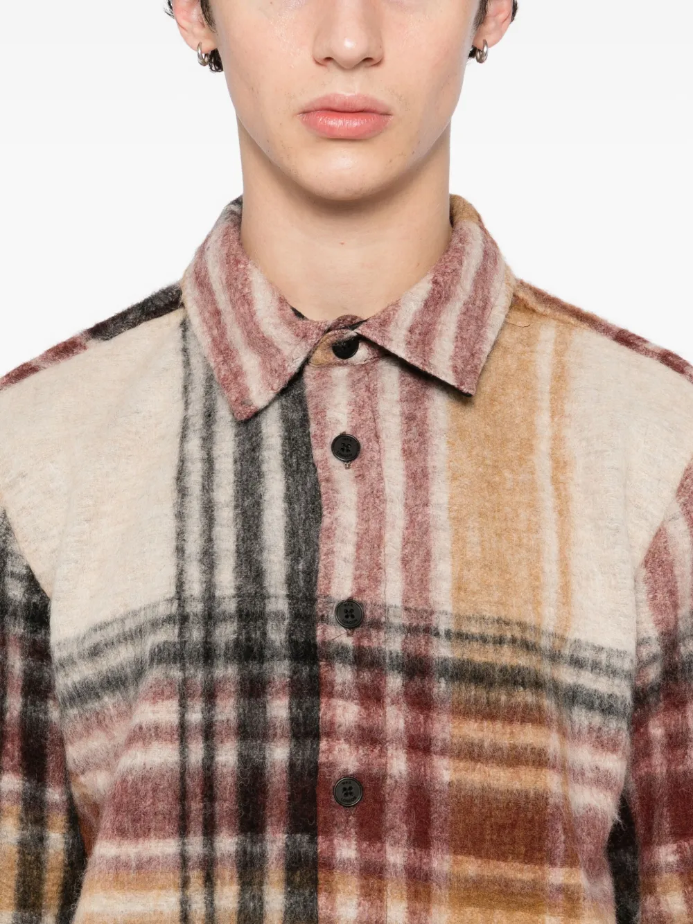 Wax London Geruit shirtjack Beige