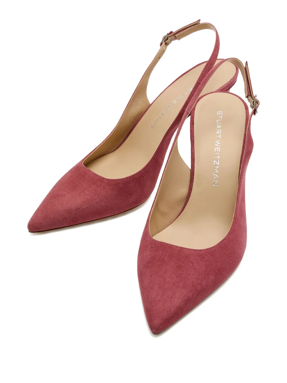 Stuart Weitzman 75mm Stuart Power slingback pumps Roze