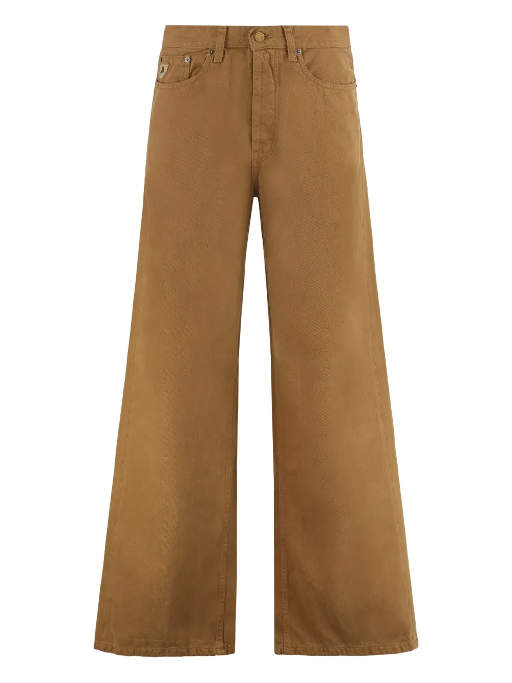 LOIS JEANS ロゴパッチ パンツ - ブラウン LOIS JEANS ロゴパッチ パンツ - ブラウン
