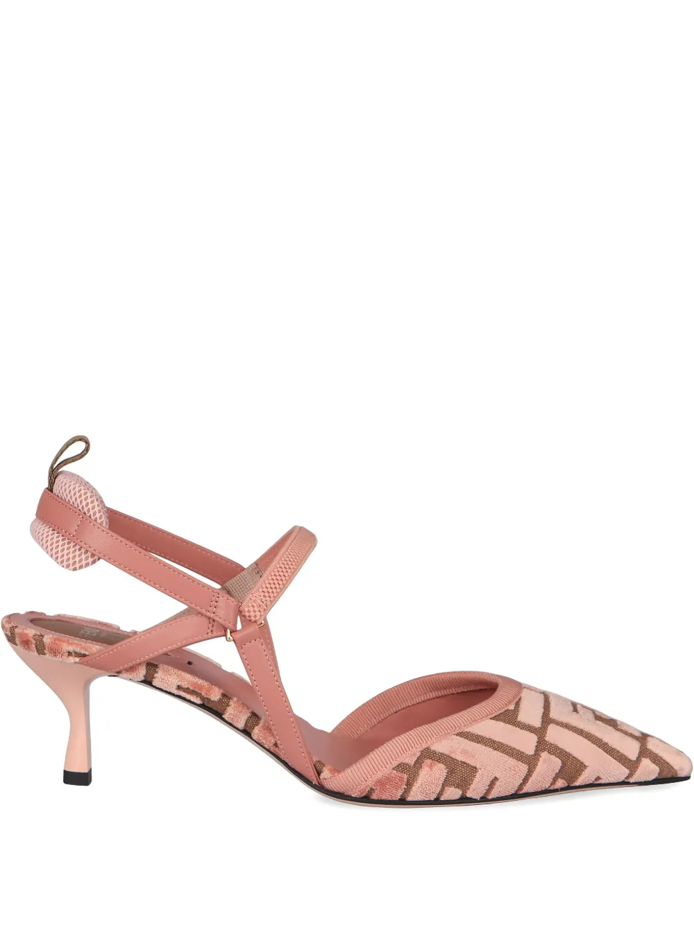 Fendi Beige Italian Heels In Pink
