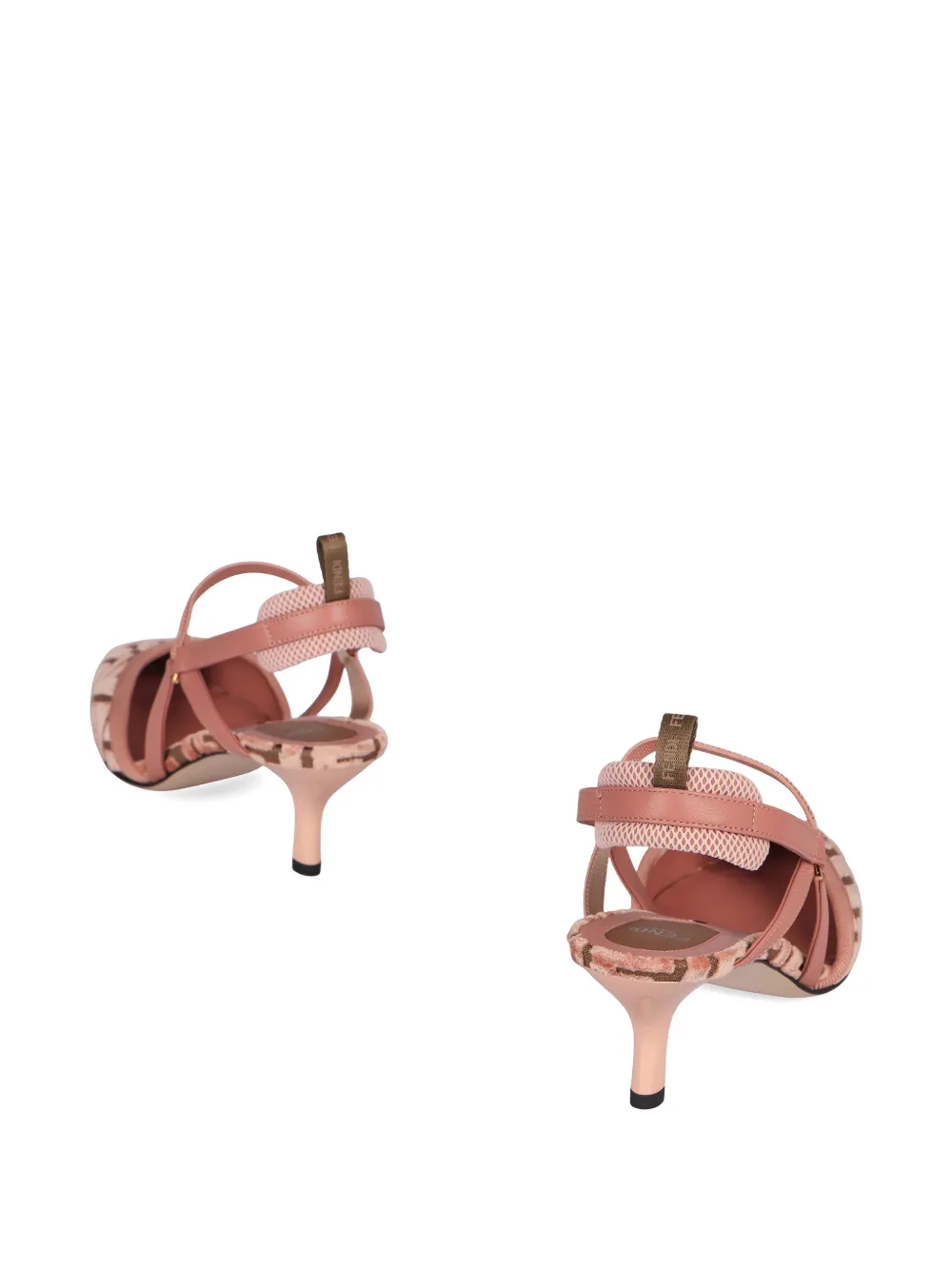 Fendi Beige Italian Heels In Pink
