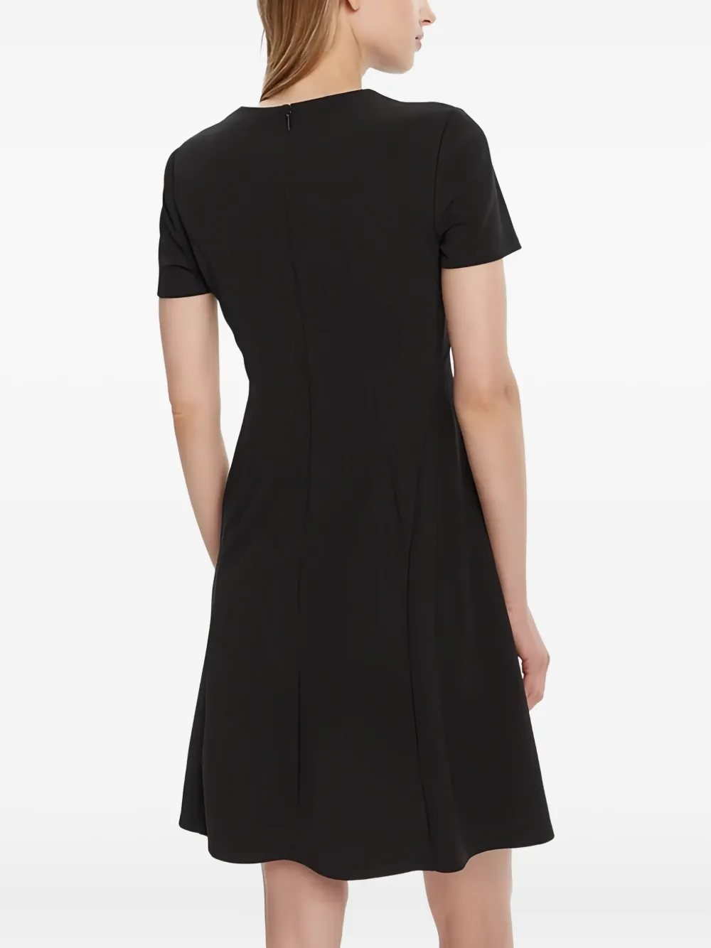 Calvin Klein Short-sleeve Panelled Mini Dress In Black