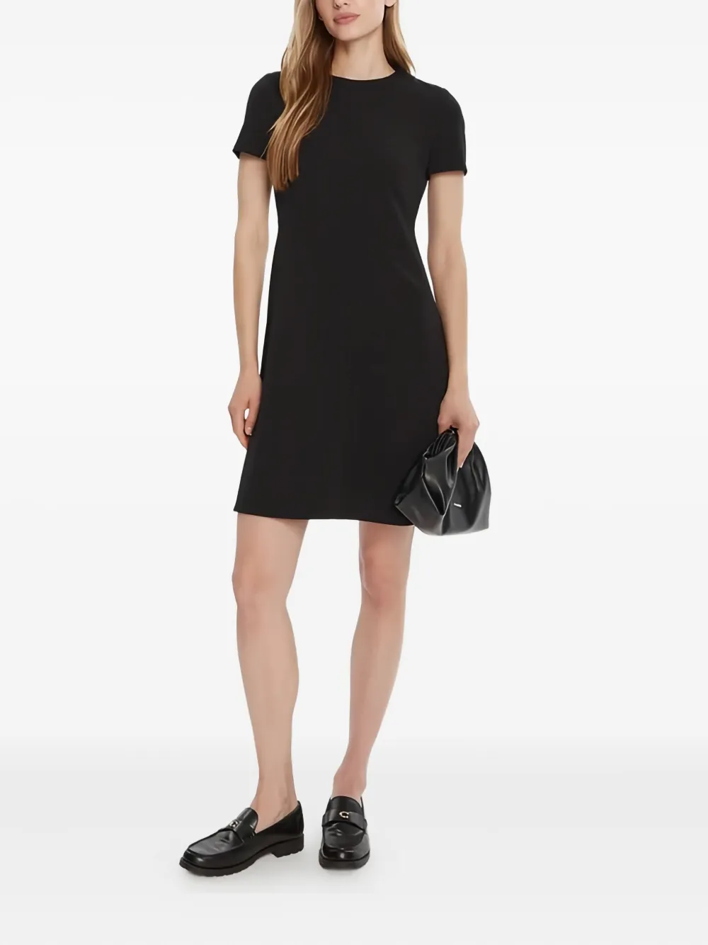 Calvin Klein Mini-jurk met korte mouwen en vlakken - Zwart