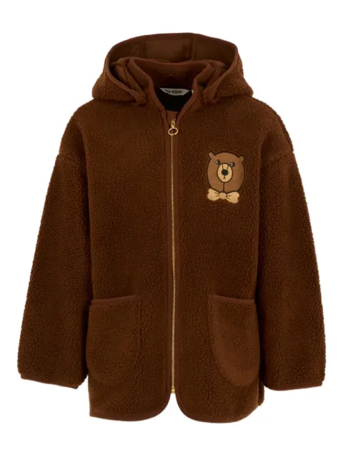 Mini Rodini bear-embroidered fleece coat