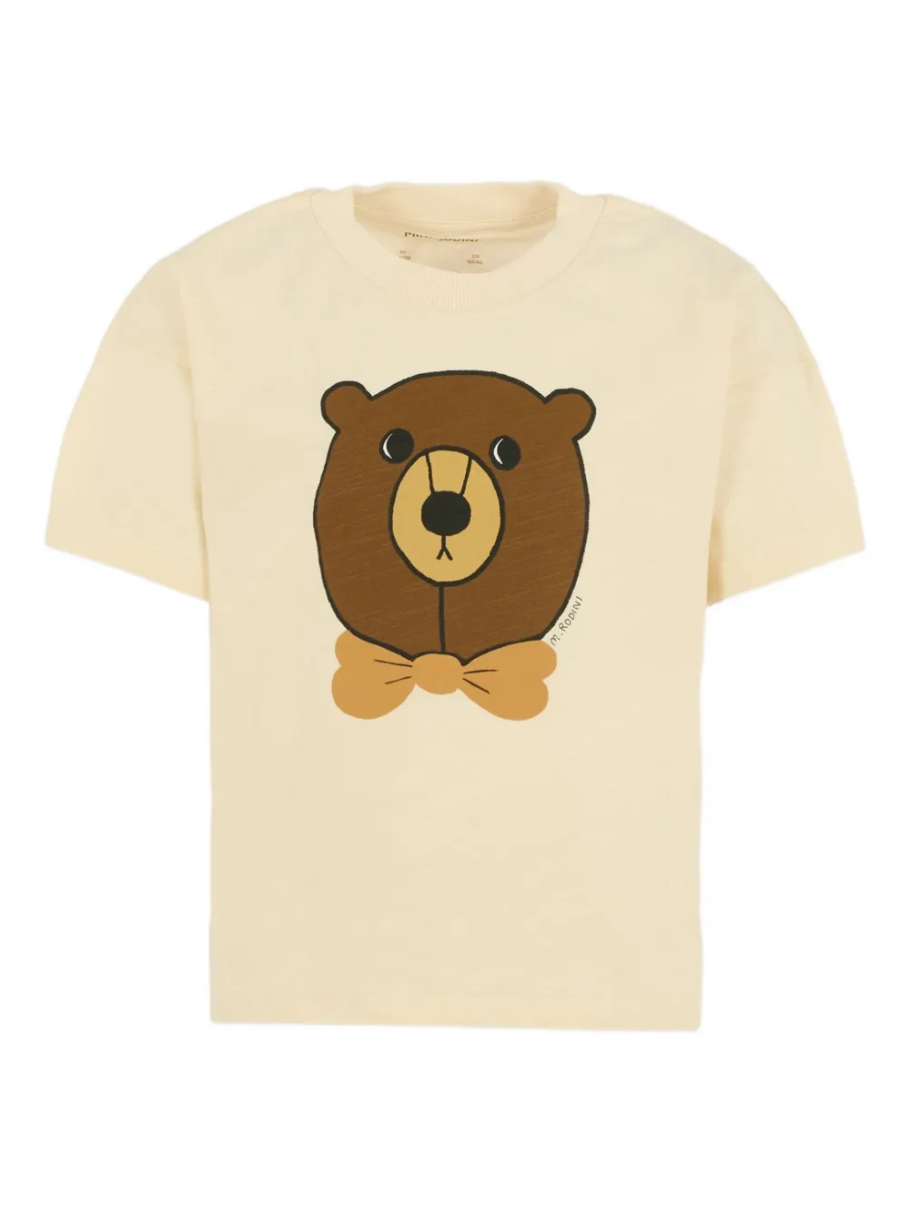Mini Rodini bear-bow T-shirt | Neutrals | Image 1