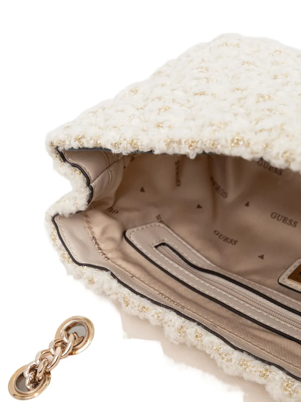 Guess Usa Mini Everlee Flower-appliqué Crossbody Bag In Neutral