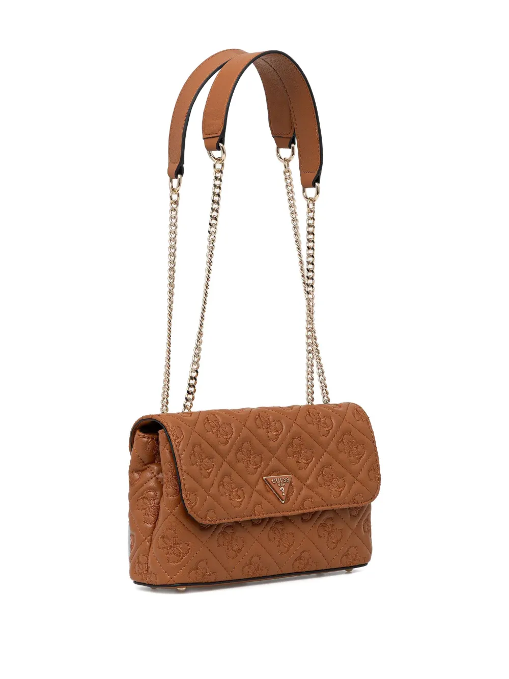 Guess Usa Adelasia Logo 4g Embossed Shoulder Bag In Brown