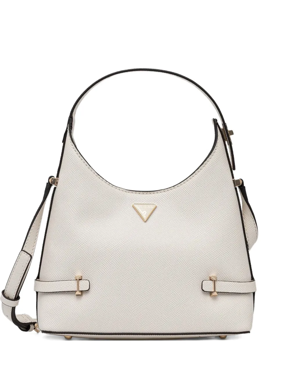 Guess Usa Logo-plaque Satchel Bag In Neutral