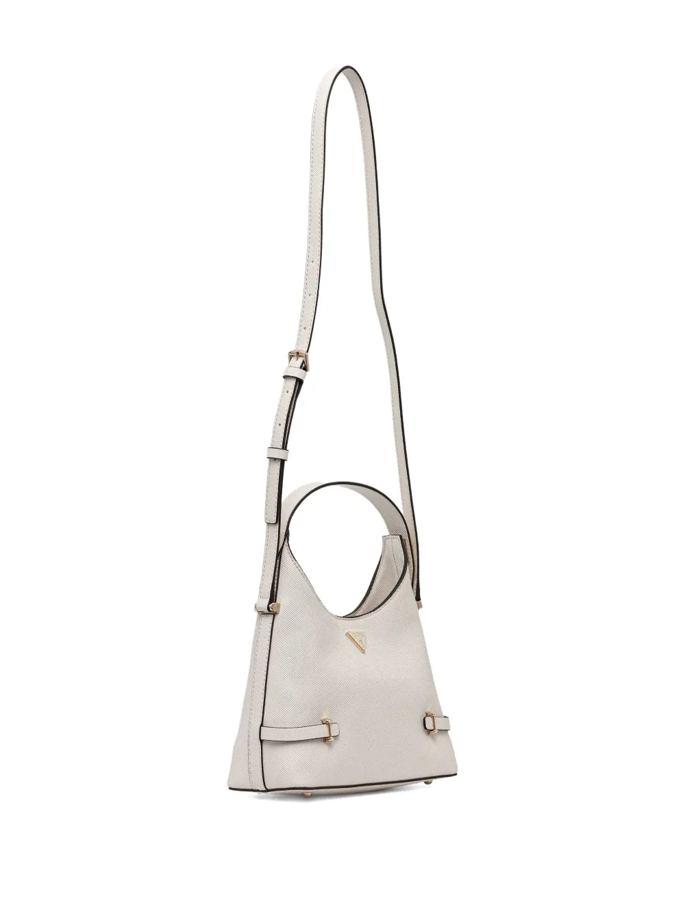 Guess Usa Logo-plaque Satchel Bag In Neutral