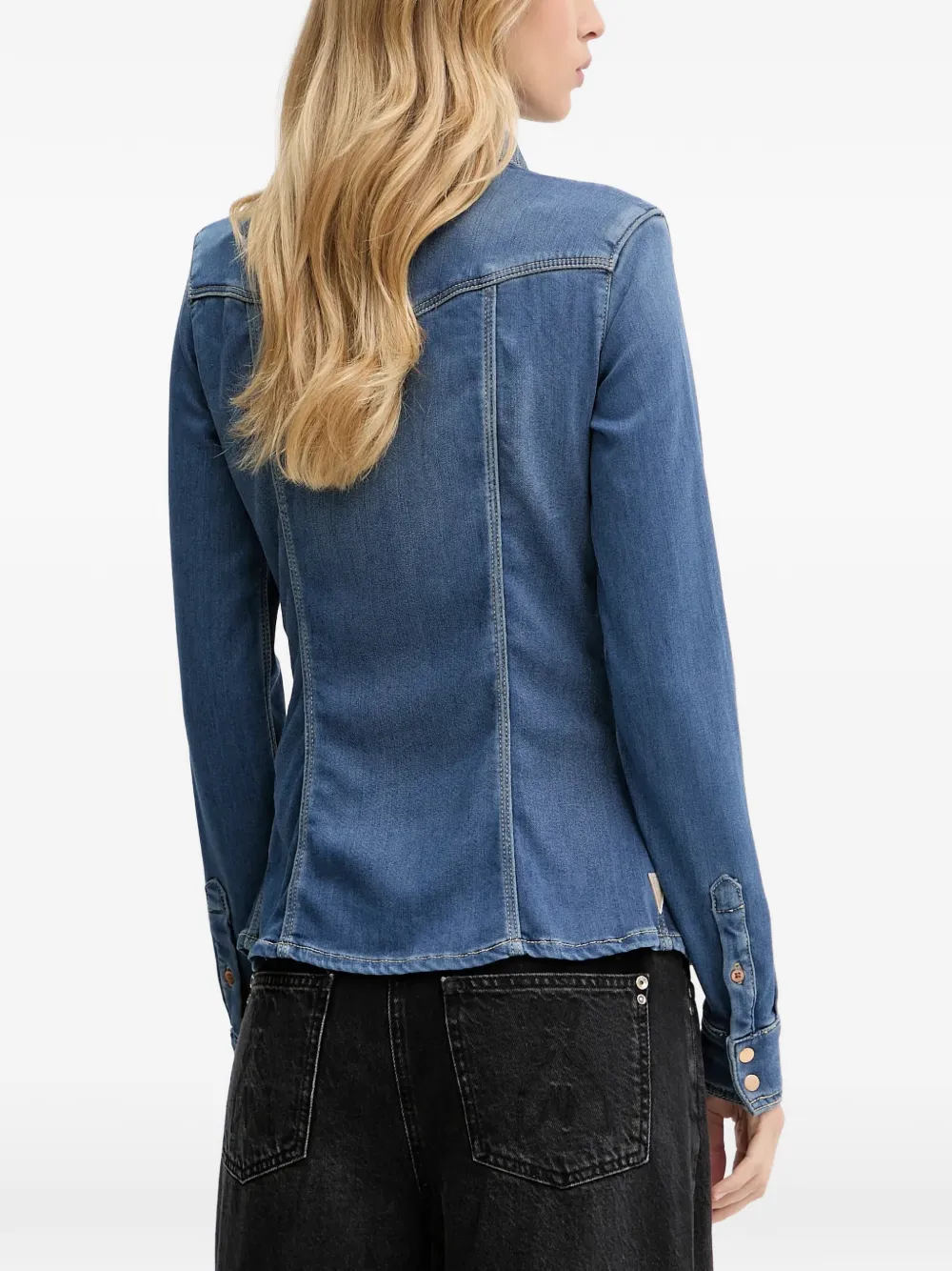 Guess Usa Long-sleeve Denim Shirt In Blue