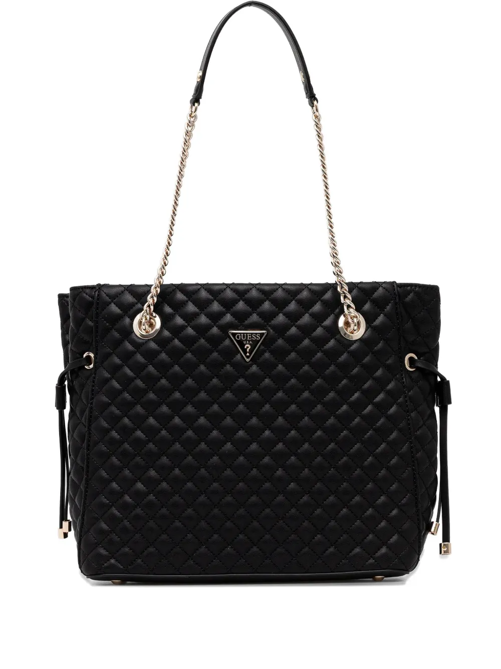 Guess Usa Everlee Quilted Shoulder Bag In Black